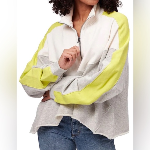 Free People NWOT Split Second Half Zip Pullover - Picture 3 of 9